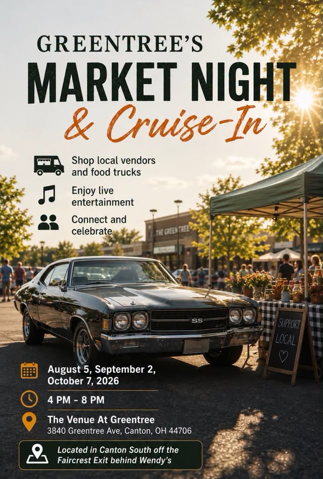 Flyer for Greentree’s Market Night & Cruise in