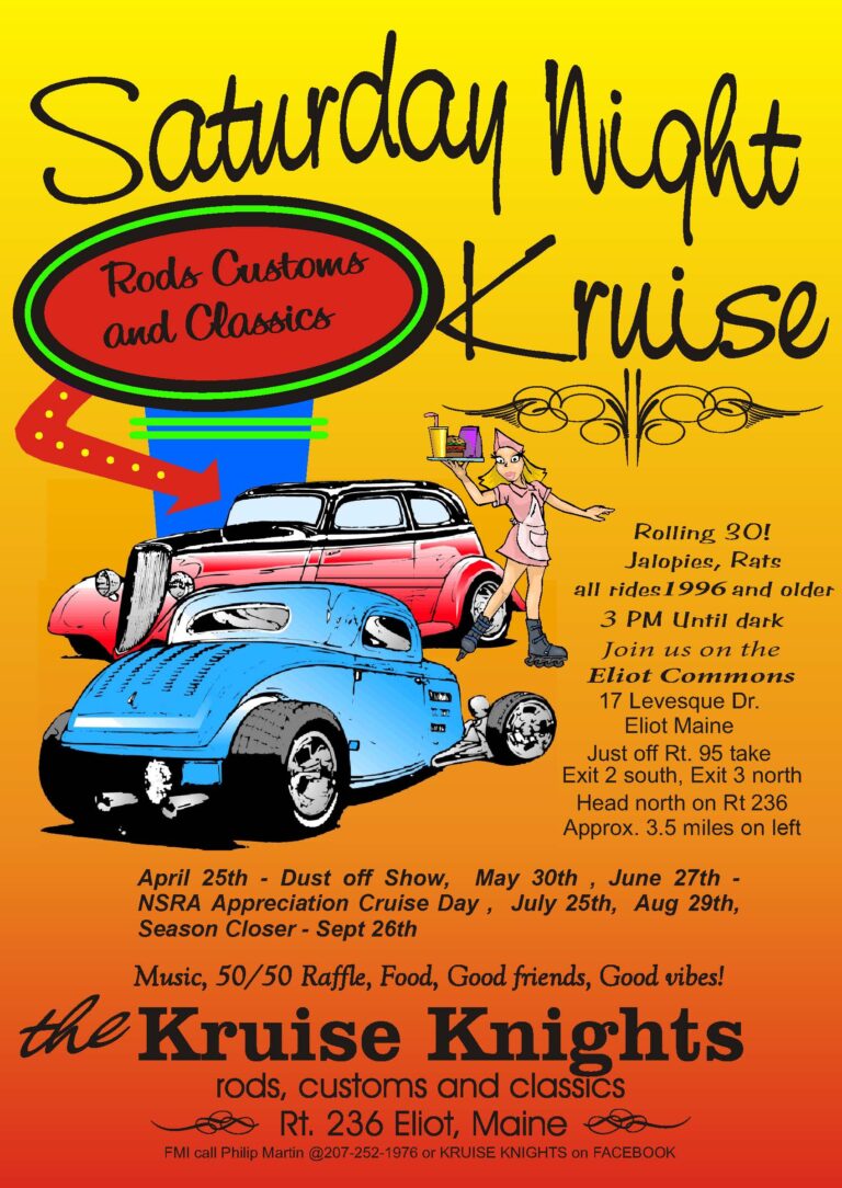 Flyer for Kruise Knights Car Show