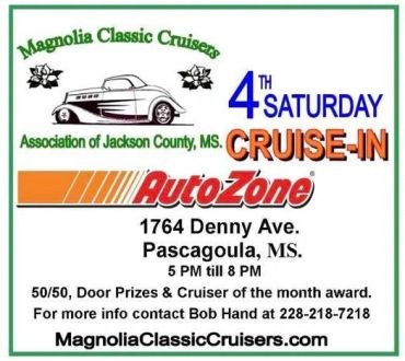 Flyer for Magnolia Classic Cruisers 4th Saturday Cruise-In
