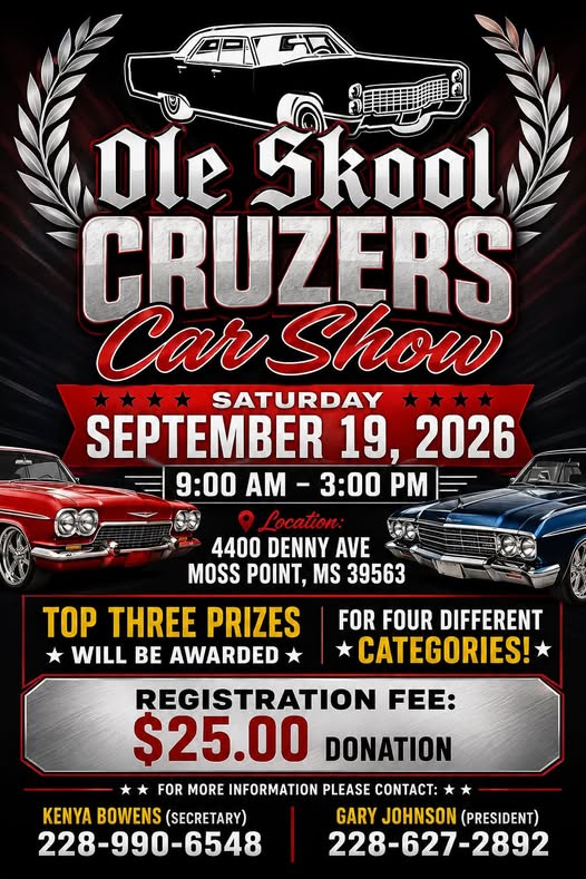 Flyer for Ole Skool Cruzers Car Show