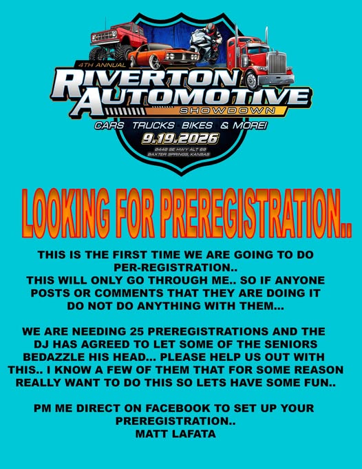 Flyer for Riverton Automotive Showdown 4th Annual