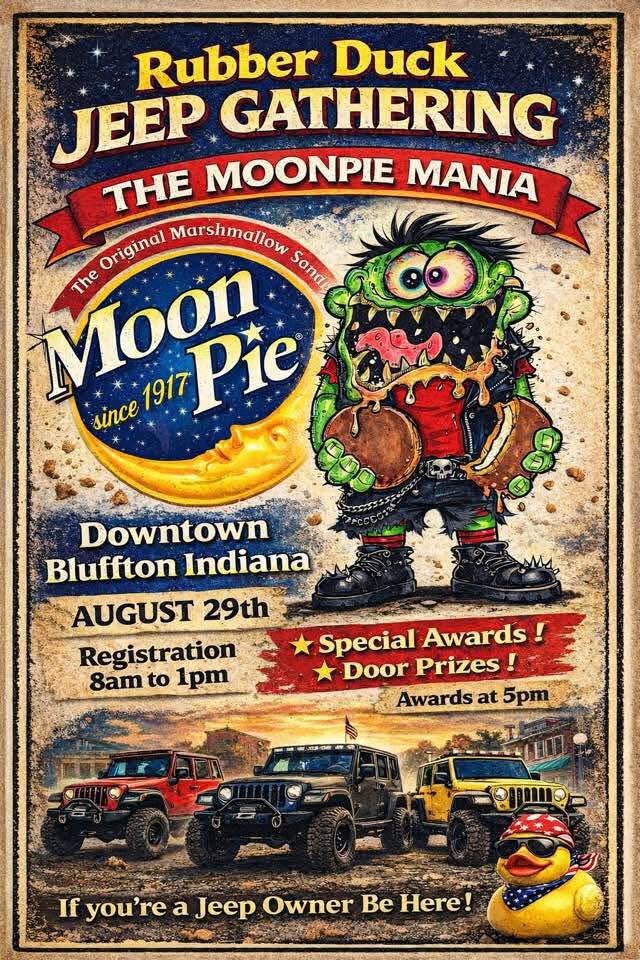 Flyer for Rubber Duck Jeep Gathering the Moonpie Mania