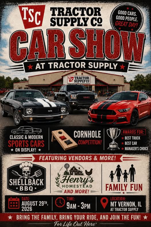 Flyer for Tractor Supply Co Car Show