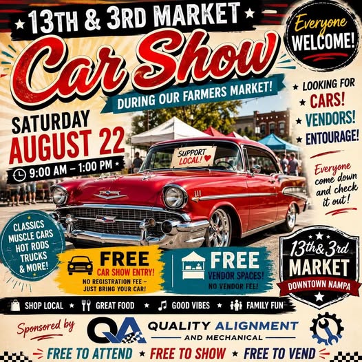 Flyer for 13th & 3rd Market Car Show