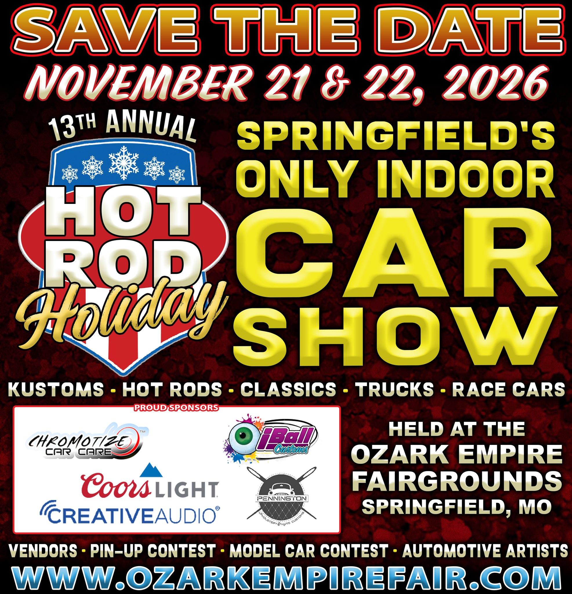 13th Annual Hot Rod Holiday Car Show Graphic