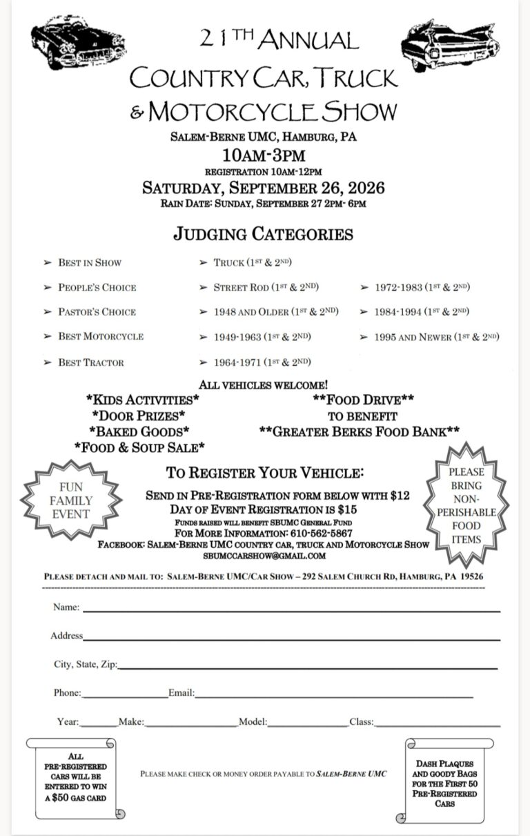 Flyer for 21st Country Car, Truck & Motorcycle Show