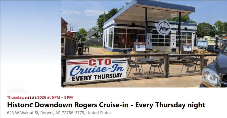 Flyer for Historic Downtown Rogers Cruise-In