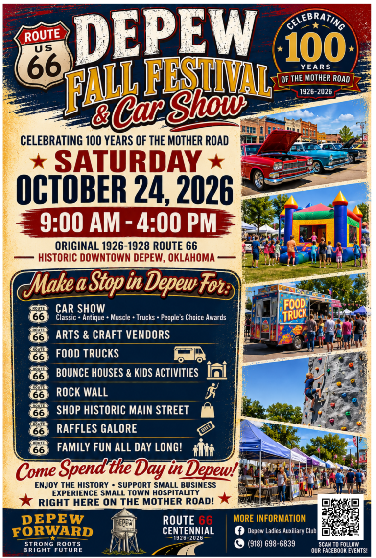 Flyer for Depew Route 66 Fall Festival and Car show