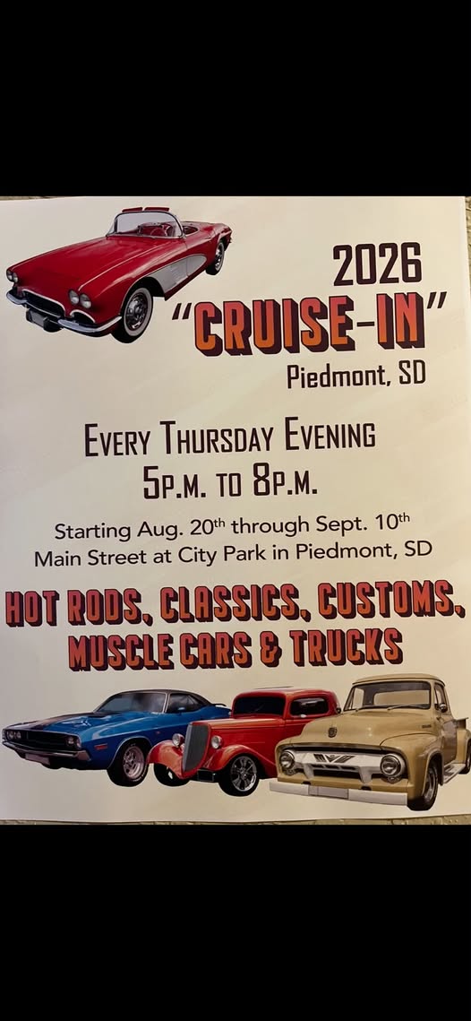 Flyer for 2026 Piedmont SD Cruise-In
