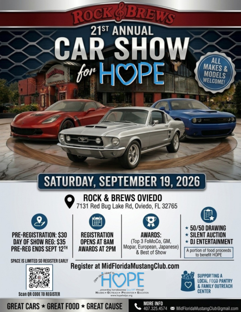 Flyer for 21st Annual Car Show for HOPE