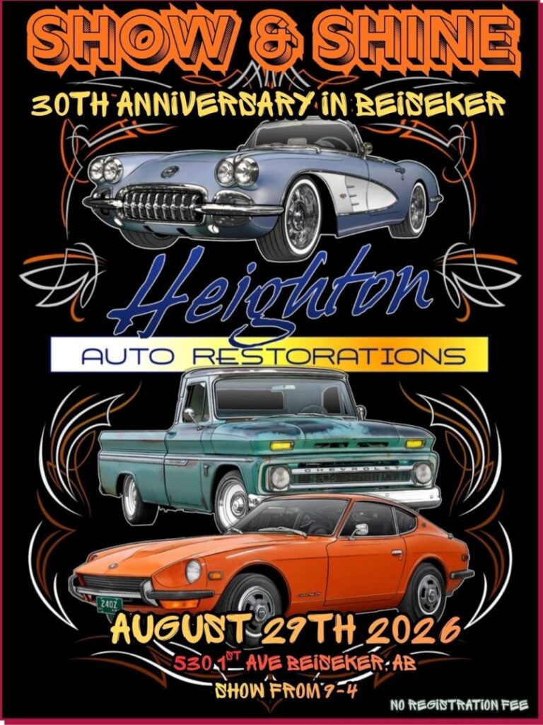 Flyer for Show & Shine 30th Anniversary in Beiseker