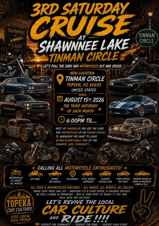 Flyer for 3rd Saturday Cruise at Shawnee Lake