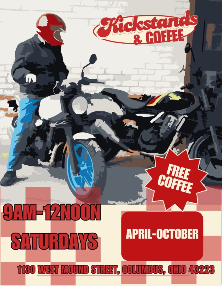 Flyer for Kickstands & Coffee