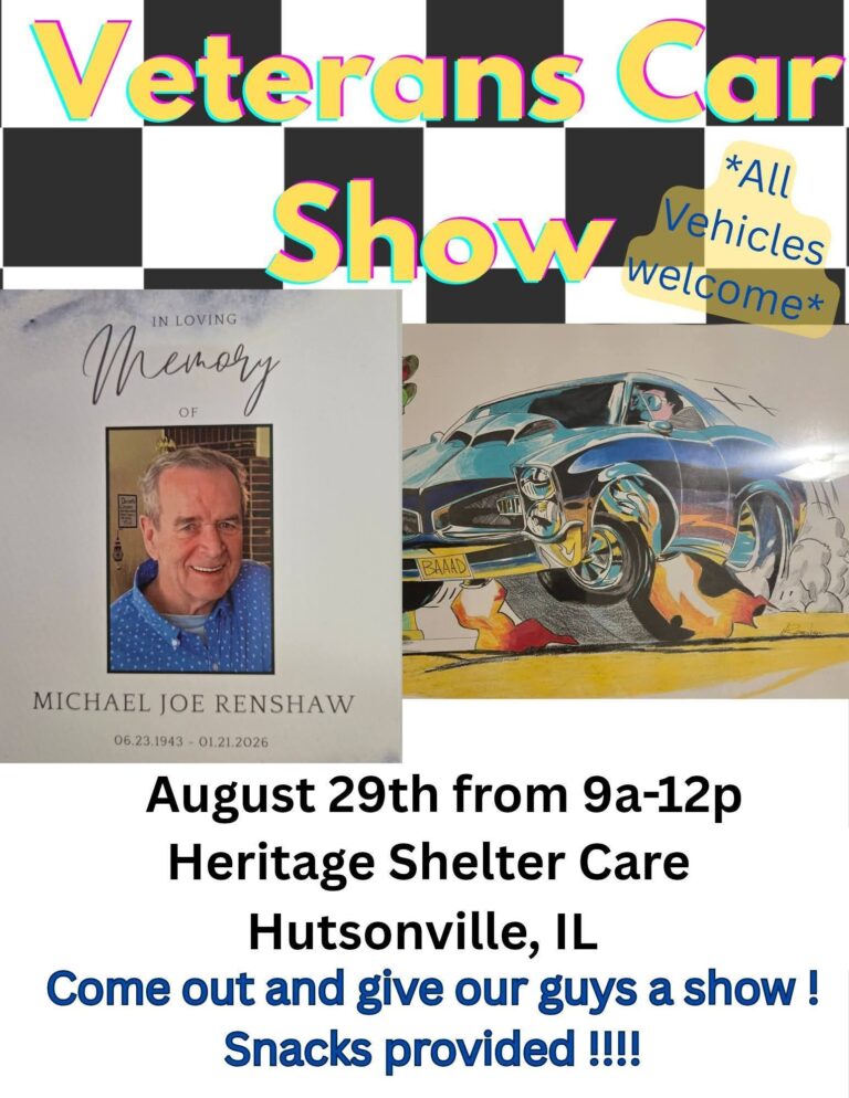 Flyer for Michael Joe Renshaw Memorial Veterans Car Show