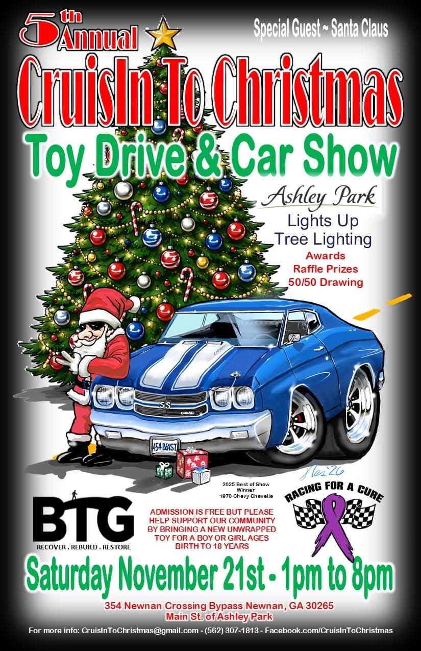 5th Annual Cruisin’ to Christmas Toy Drive & Car Show Graphic