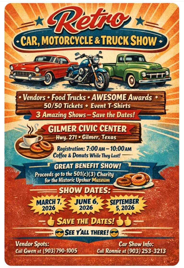 Flyer for Historic Upshur Museum Car Show
