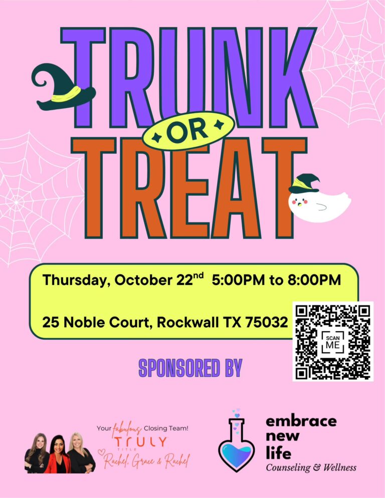 Flyer for Trunk or Treat – Rockwall TX