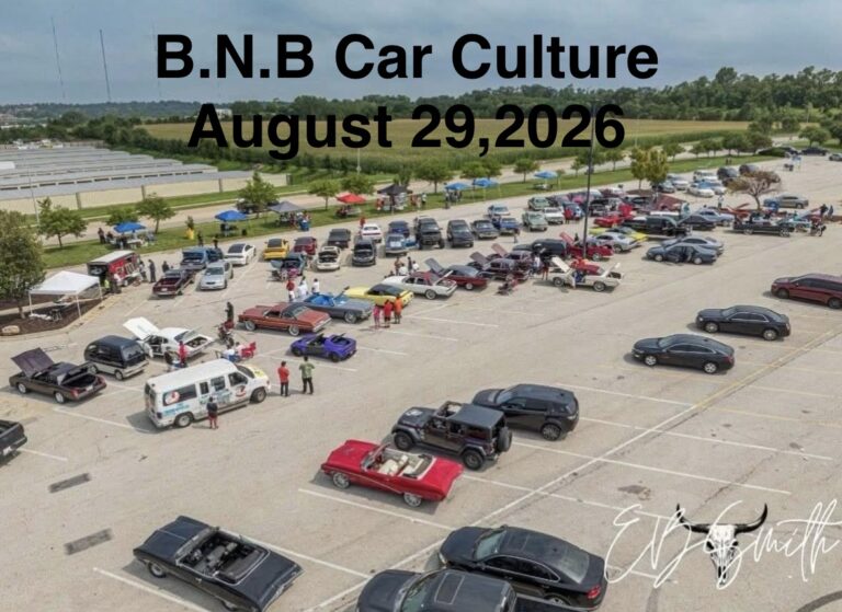 Flyer for B.N.B 2nd Annual Car Show Steering Into the Future