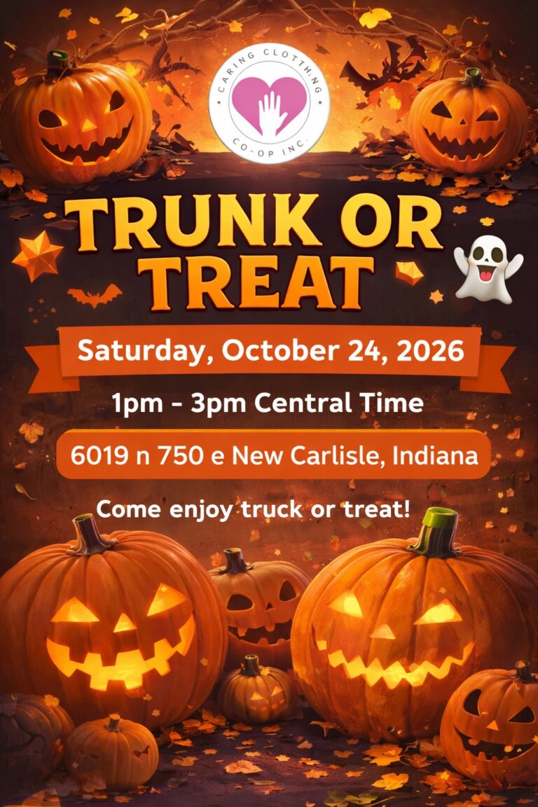 Flyer for Trunk or Treat by Caring Clothing Co-Op Inc.