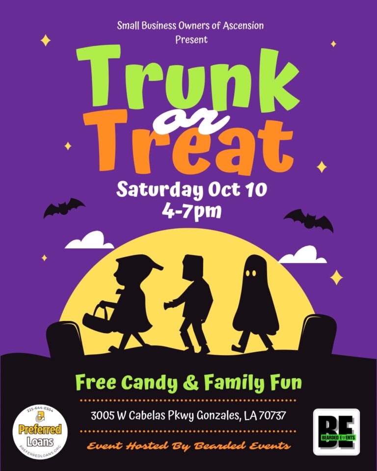 Flyer for Trunk or Treat by Small Business Owners of Ascension