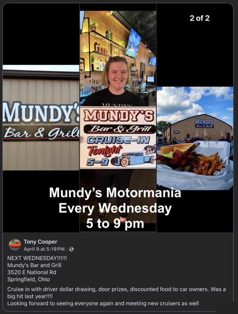 Flyer for Mundy’s Motormania
