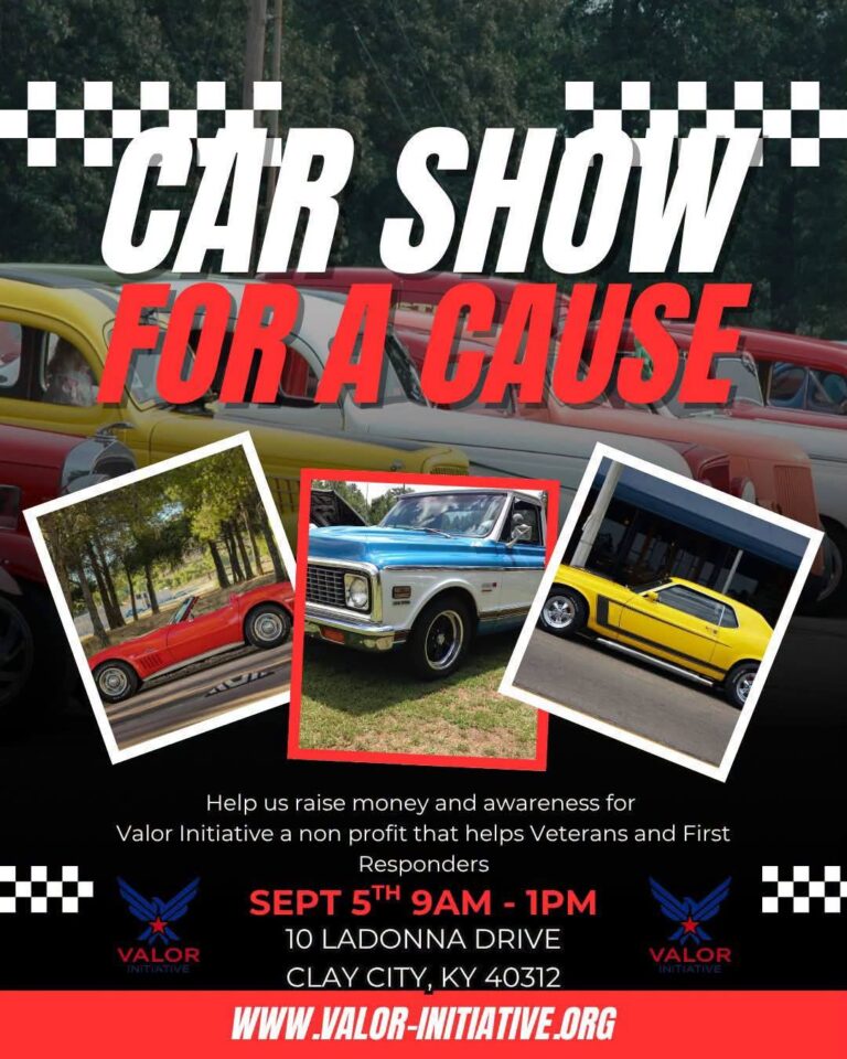 Flyer for Valor Car Show for a Cause