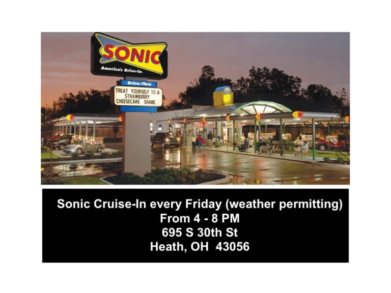 Flyer for Heath OH Sonic Cruise-In