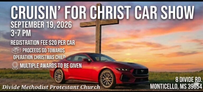 Flyer for Divide Cruisin’ for Christ Car Show