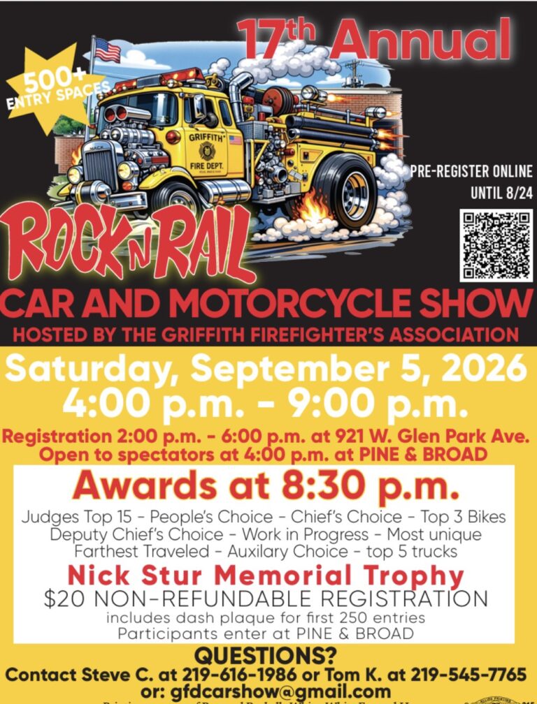 Flyer for 17th Annual Rock N Rail Car and Motorcycle Show