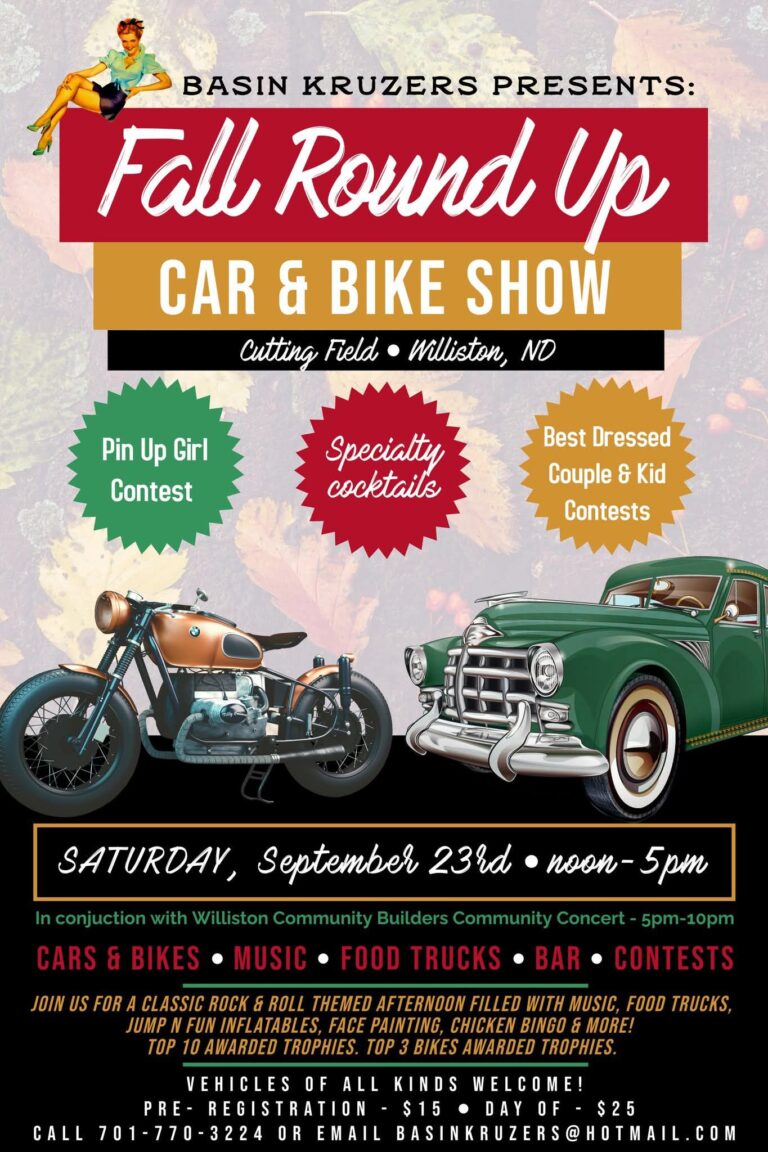 Flyer for Fall Round up Car & Bike Show