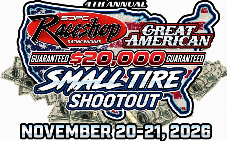 Flyer for 4th Annual Great American Guaranteed $20,000 Small Tire Shootout