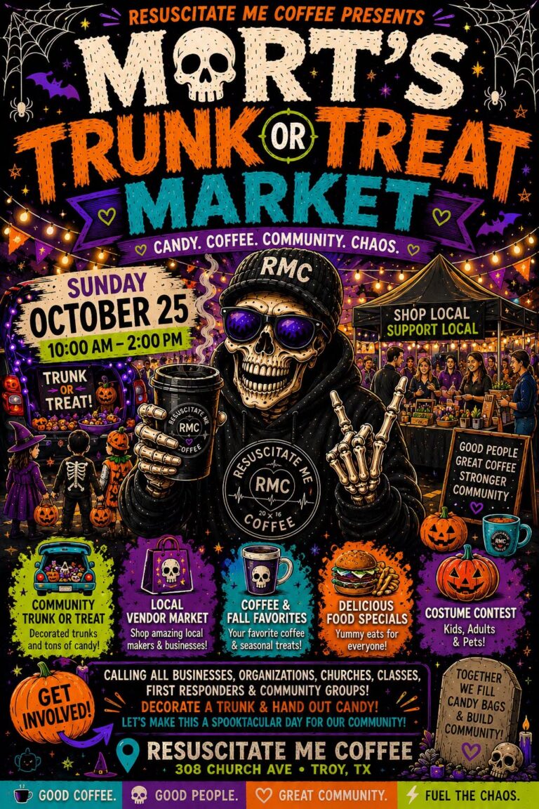 Flyer for Mort’s Trunk or Treat Market