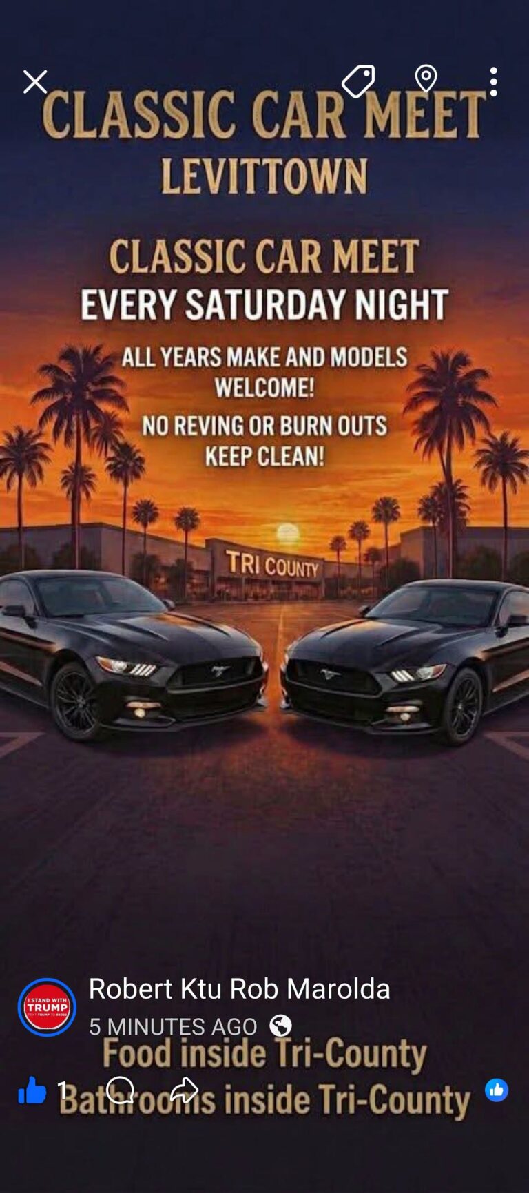 Flyer for Classic Car Meet Levittown