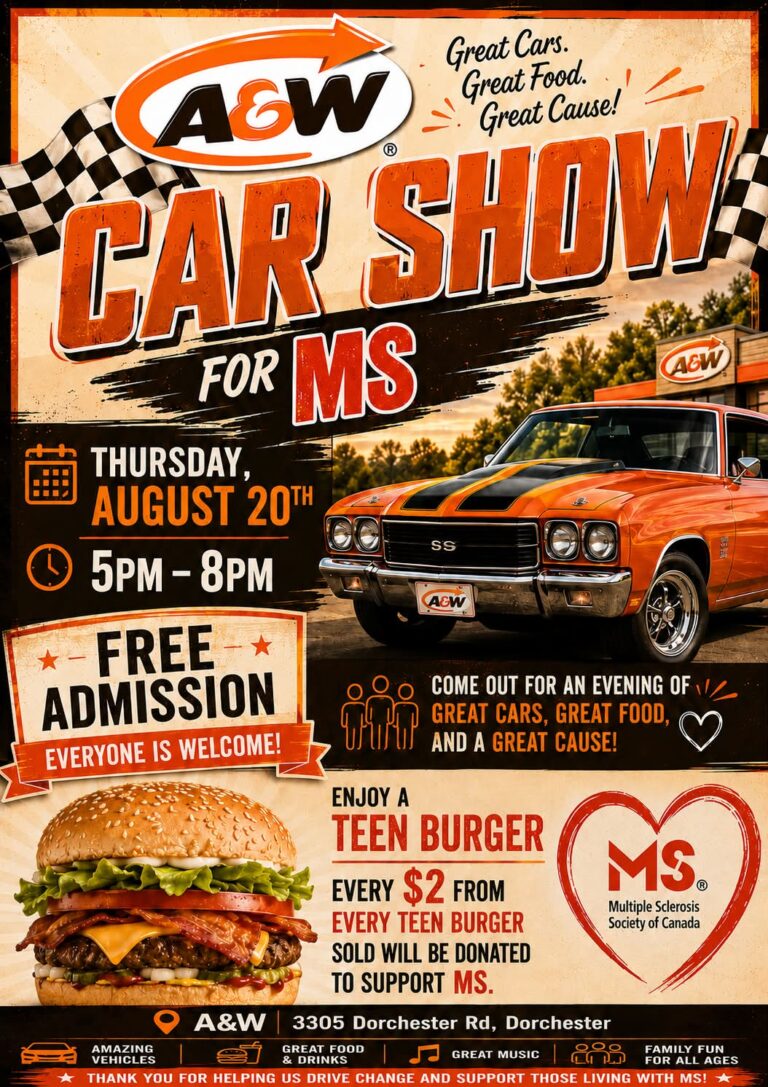 Flyer for A&W Car Show for MS