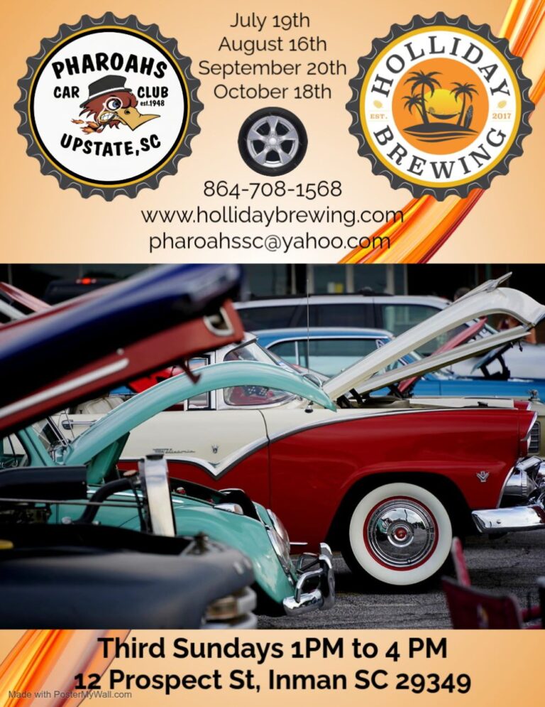 Flyer for Pharoahs Car Club at Holliday Brewing