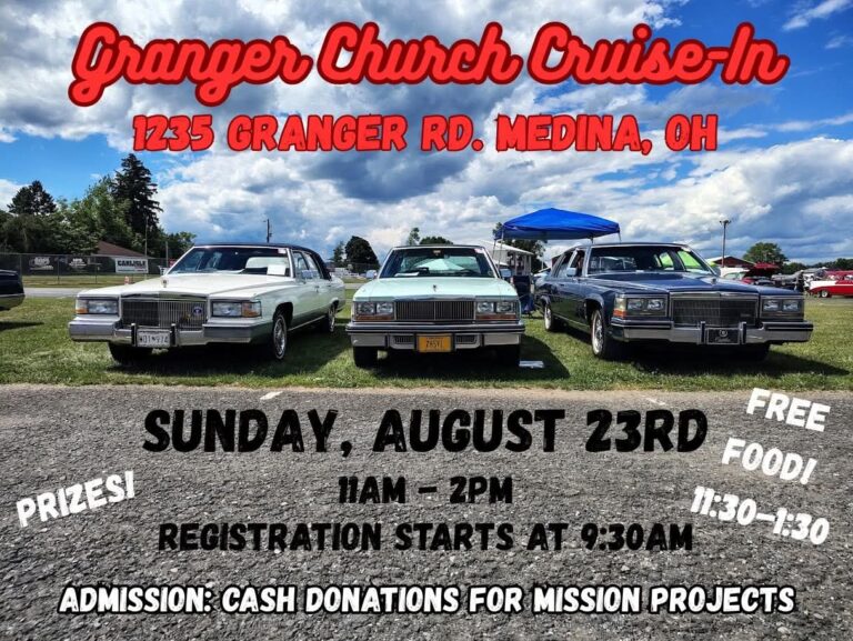 Flyer for Granger Church Cruise-In