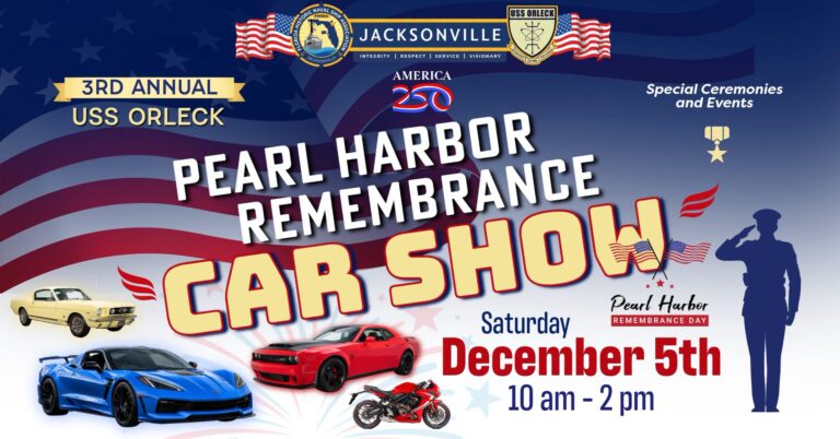 Flyer for 3rd Annual USS Orleck Pearl Harbor Remembrance Car Show