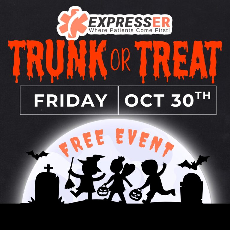 Flyer for Trunk or Treat by Express ER Harker Heights
