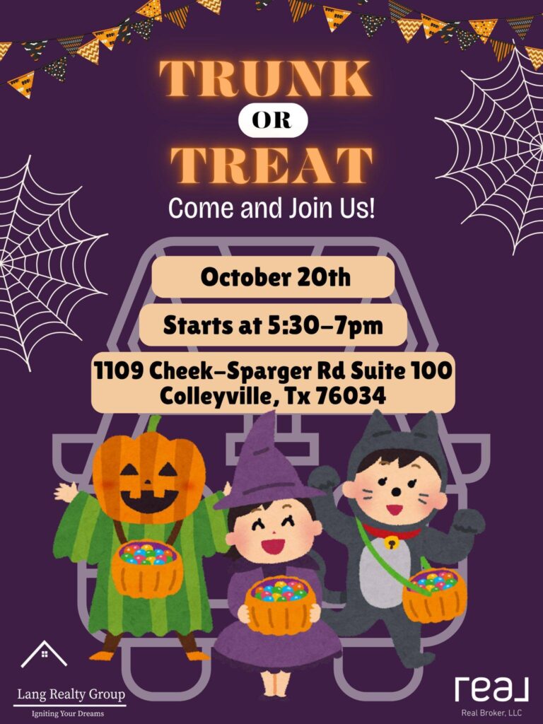 Flyer for Trunk or Treat at Lang Realty Group