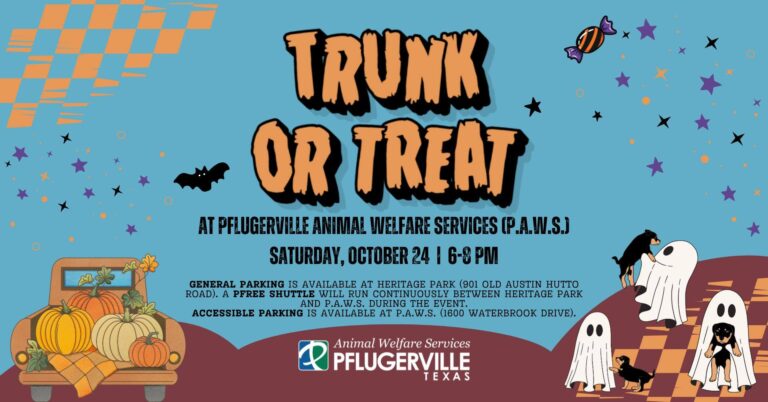 Flyer for P.A.W.S. Trunk or Treat 2026