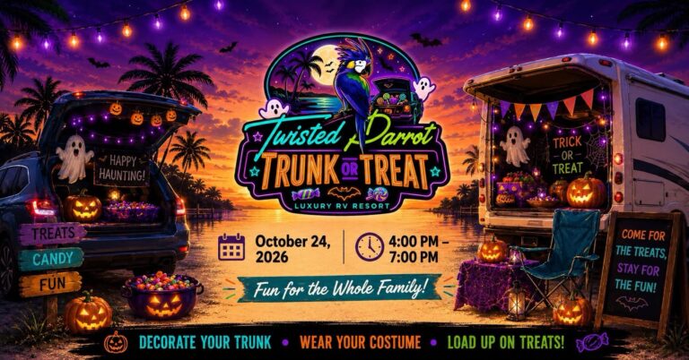 Flyer for Twisted Parrot Trunk or Treat