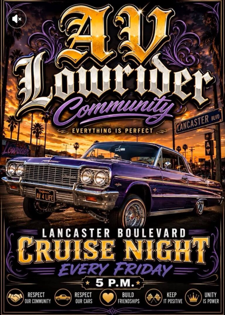 Flyer for AV Lowrider Community Cruise Night