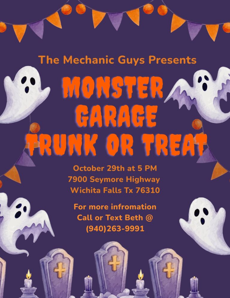 Flyer for Monster Garage Trunk or Treat