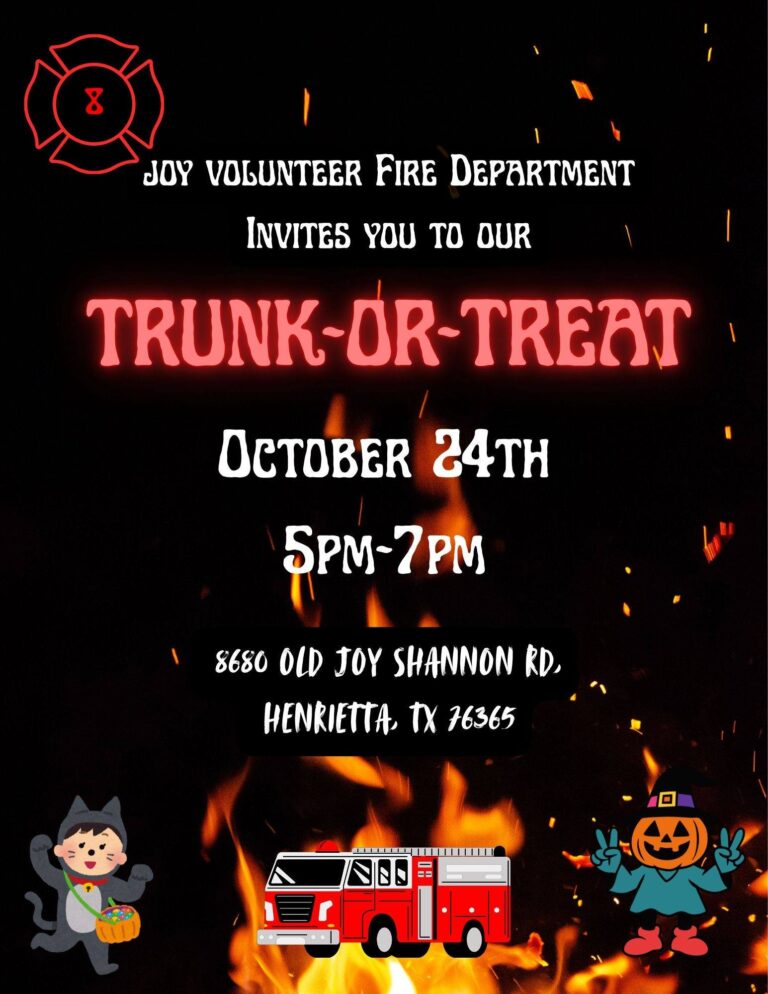 Flyer for Joy VFD Trunk-Or-Treat