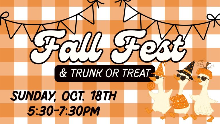 Flyer for Fall Fest & Trunk or Treat 2026 at Mansfield Church of Christ