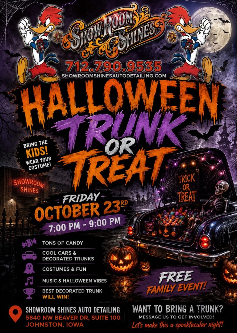 Flyer for Showroom Shines Halloween Trunk or Treat