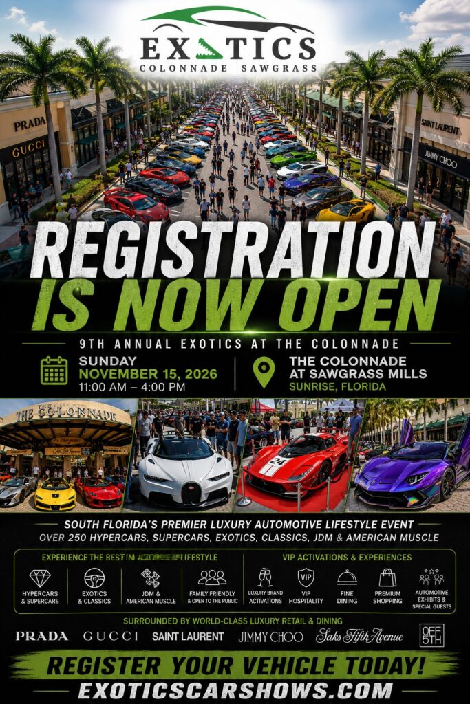 Flyer for 9th Annual Exotics at the Colonnade