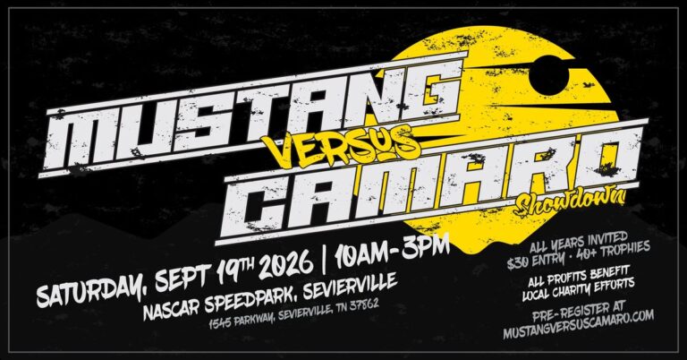 Flyer for Mustang Versus Camaro Showdown