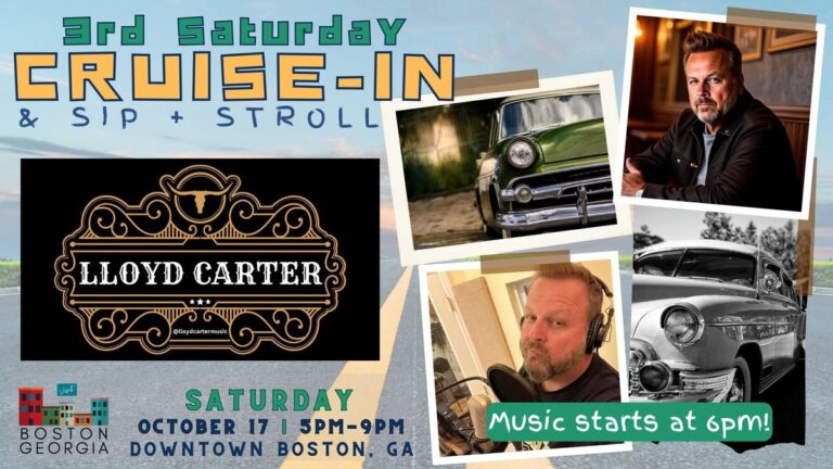 Flyer for Downtown Boston 3rd Saturday Cruise-In & Sip + Stroll