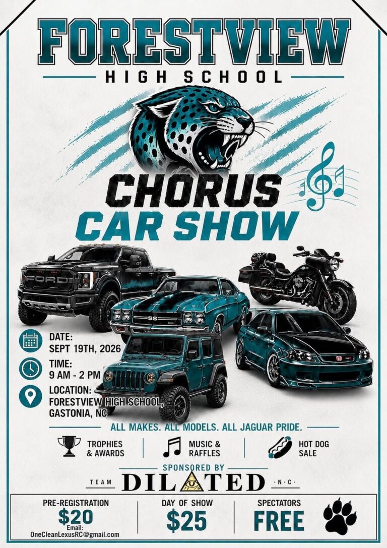 Flyer for Forestview High School Chorus Car Show